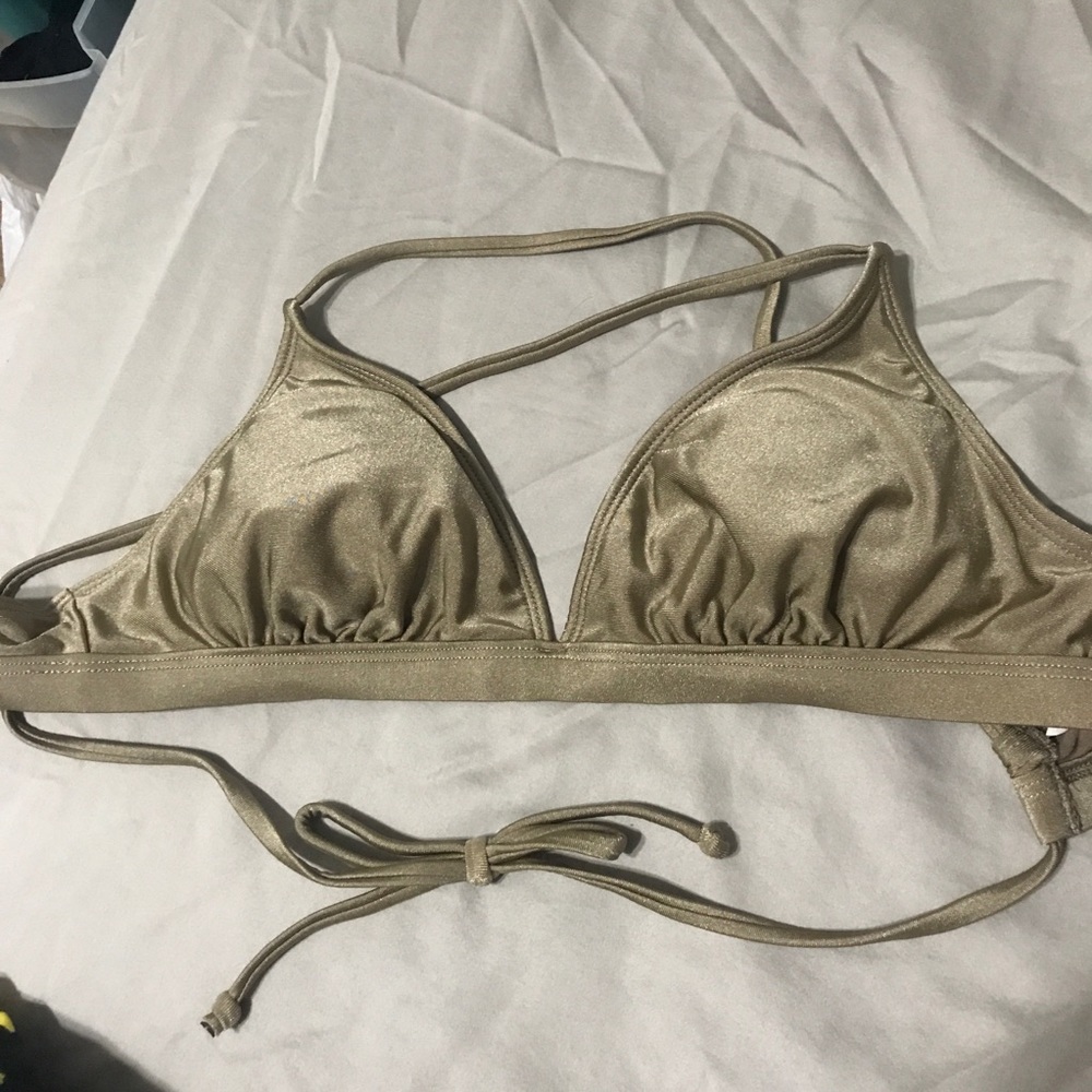 NEW Forever21 taupe bikini top L